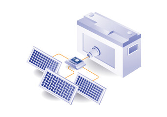 Large battery network to store solar panel energy