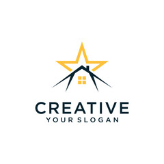 real estate logo design with stars