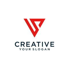 Obraz premium letter v logo design with monogram