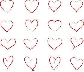 heart symbol of love. sign of heart outline set. Valentine's day. EPS 10