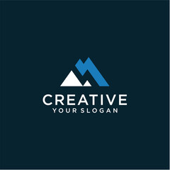 letter m logo design with monogram