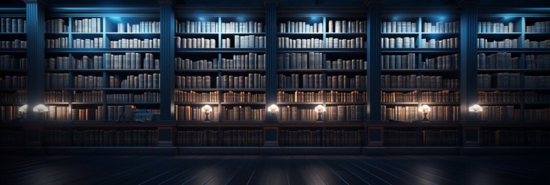 Law Library. Rows of Books and Legal References in a Law Firm