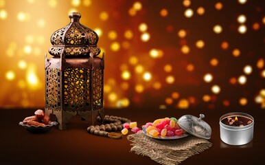 Greeting card for Diwali Festival  with sweets and  candles