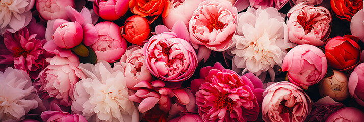 Colorful high quality photos of peonies, chrysanthemums and rose flowers. - obrazy, fototapety, plakaty