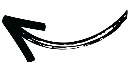 Textured left arrow for business plan, presentation and education. Sign, Symbol, Hand drawn arrow collection. Element.