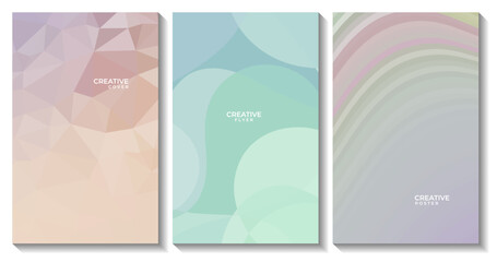 set of flyer. set of book cover. set of poster. abstract colorful creative background
