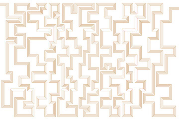Abstract of background vector. Design labyrinth of mosaic line gold of white background. Design print for illustration, textile, puzzle, magazine, cover, card, background, wallpaper. Set 13