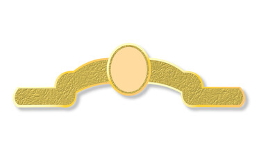 Vintage golden seal with blank oval sticker with gold ribbon.