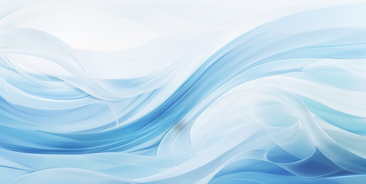 Generative AI image of abstract ocean background in white with blue swirls