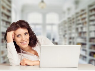 Fototapeta premium Mature female worker in modern office