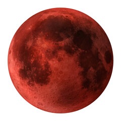 Full Moon isolated. High Quality Red Blood  Super Moon 
