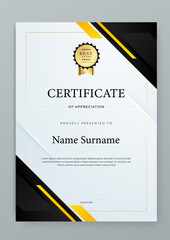 Gold white and black vector modern elegant and luxury certificate template for corporate