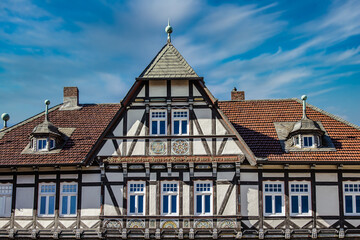 Fototapeta na wymiar Front of historic House Gable in Goslar