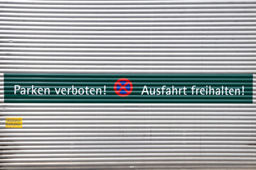 Parking prohibited and Keep the exit clear