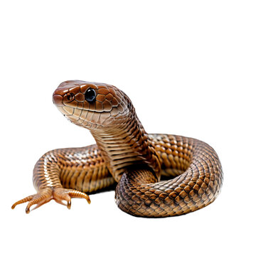 A slithering serpent of the wild, this elapidae viper showcases its mammalian features against a dark canvas, captivating with its untamed beauty and dangerous allure