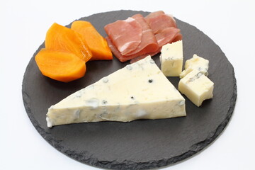 ゴルゴンゾーラ, 生ハム, 柿