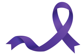 fita roxa para o dia mundial de combate ao câncer.