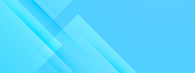 Blue abstract banner with shapes