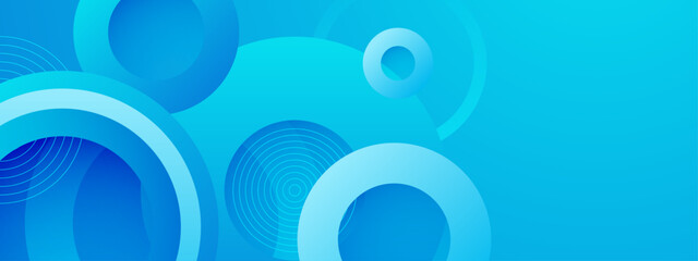 Blue vector modern abstract banner with shapes