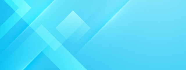 Blue vector gradient abstract banner with shapes elements