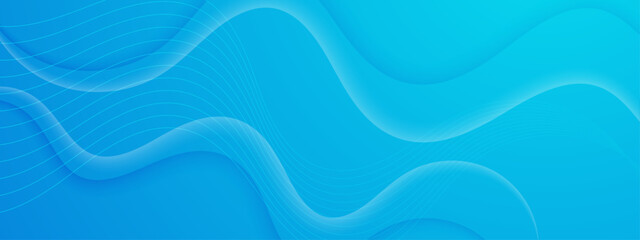 Blue vector modern abstract banner with shapes