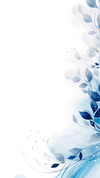 Design Floral em Tons de Azul e Branco