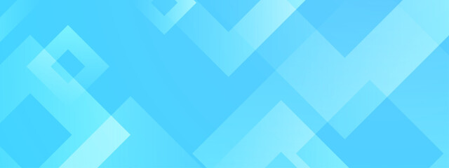 Blue abstract banner with shapes - obrazy, fototapety, plakaty