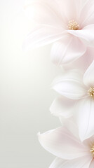 Três Flores Cor-de-Rosa em Fundo Branco