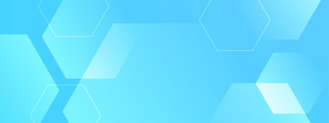 Blue banner abstract art vector with shapes