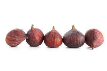 Fresh juicy figs isolated on white background