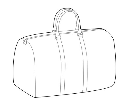 recommend clip art: Boston Bag bowling silhouette. Fashion accessory technical illustration. Vector satchel front 3-4 view for Men, women, unisex style, flat handbag CAD mockup sketch outline isolated