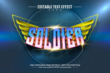 Obraz premium Soldier 3D editable text effect template