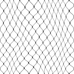 Fish net seamless pattern or fishnet background with mesh grid of fishing rope, vector wavy lines. Fishnet or hunting catch neat and marine mesh lattice pattern background of fisherman fabric lines - obrazy, fototapety, plakaty