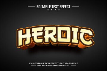 Fototapeta premium Heroic 3D editable text effect template