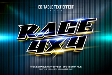 Race 4x4 3D editable text effect template © nicemorning