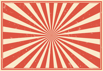 Circus carnival vintage sunlight rays or sunbeam burst retro background, vector layout. Funfair carnival or circus poster with sunbeam burst and sunlight rays or pinwheel stripes pattern background