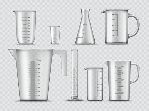 6Pcs/set Clear Plastic Graduated Measuring Cup for Baking Beaker Liquid  Measure JugCup Container