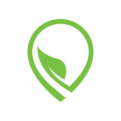 eco green leaf point logo vector icon illustration