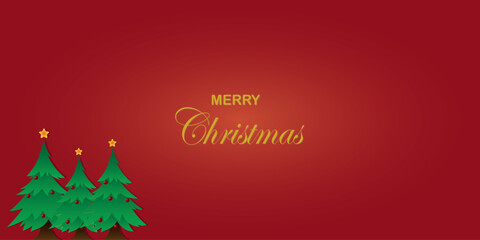 Christmas tree background vector illustration design with stars and red ball decorations suitable for christmas theme.