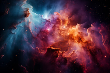 Colorful Nebula and Stars