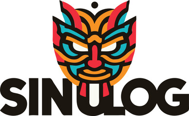 Dynamic Sinulog Design Typography Logo Text: Festive Design for Honoring Cebu's Santo Niño