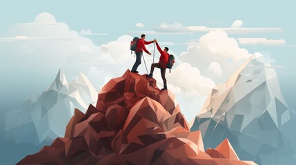 People Conquering the Summit Together