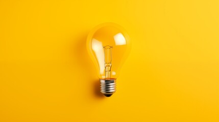 Illuminating the Path to Success: A Light Bulb on a Vibrant Yellow Background