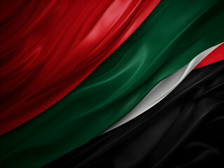 United arab emirates national flag background, UAE flag weaving made by silk cloth fabric, UAE background, ai generated image - obrazy, fototapety, plakaty