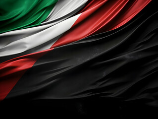 United arab emirates national flag background, UAE flag weaving made by silk cloth fabric, UAE background, ai generated image