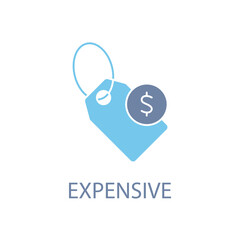 expensive concept line icon. Simple element illustration. expensive concept outline symbol design.