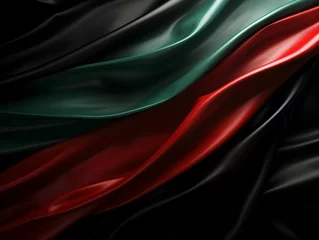 Foto op Plexiglas United arab emirates national flag background, UAE flag weaving made by silk cloth fabric, UAE background, ai generated image © Akilmazumder