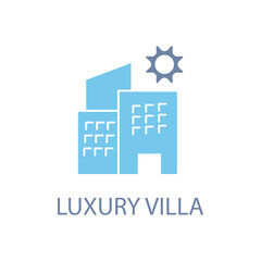 luxury villa concept line icon. Simple element illustration. luxury villa concept outline symbol design.