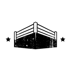 Icon retro Boxing ring. Boxing championship fight venue. 