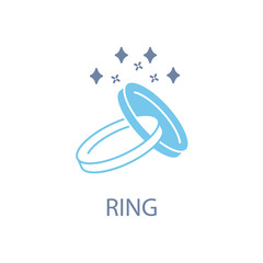 rings concept line icon. Simple element illustration. rings concept outline symbol design.